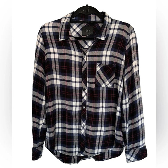 Rails Tops - RAILS Hunter Button Down in Navy & Magenta & White